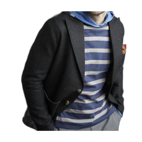 NEW LEFT COAST TEE zuma beach reversible hoodie in blue/gray